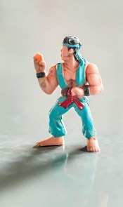 Mini karate man ready to attack